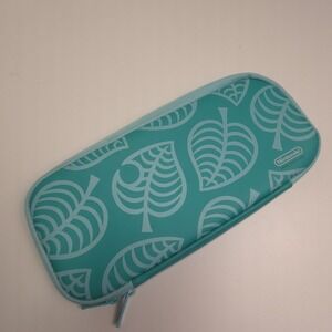Nintendo Switch Animal Crossing Leaf Carrying Case Turquoise Teal Zip Cover